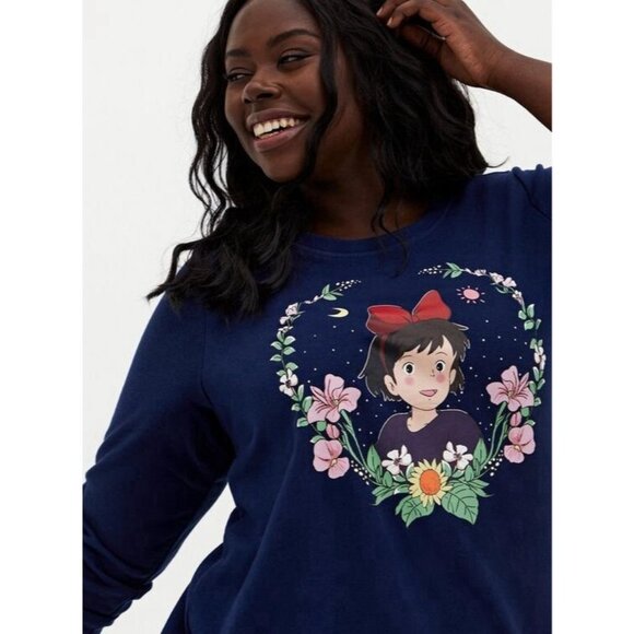 Studio Ghibli Sweater Kiki’s Delivery Service Embroidered Shirt Pullover 1X - Picture 2 of 13